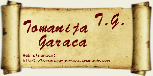 Tomanija Garača vizit kartica